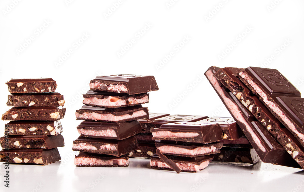 chocolate isolated on white background chocolate isolated on white background