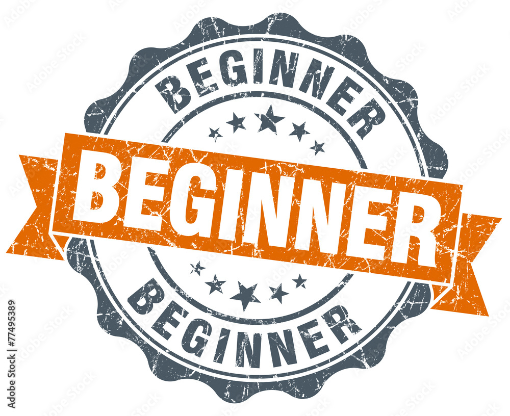 Fototapeta premium beginner orange vintage seal isolated on white