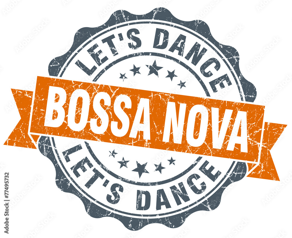 Obraz premium bossa nova orange vintage seal isolated on white