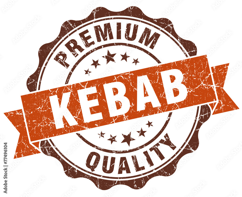 Obraz premium kebab brown vintage stamp