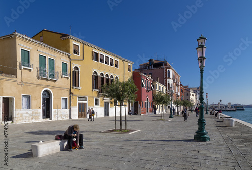 Waterfront Canal Dorsoduro in Venice photo