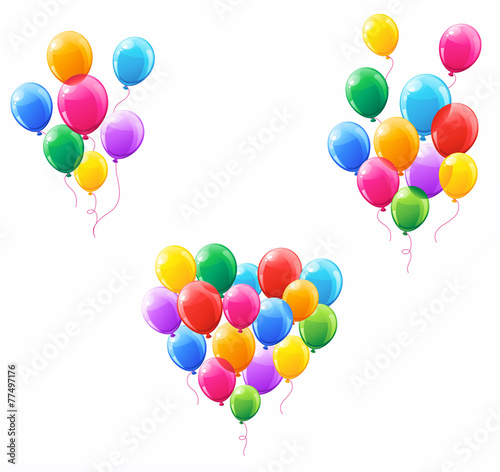 Set color glossy balloons