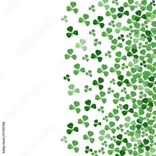 St Patricks Day border or background of green shamrocks