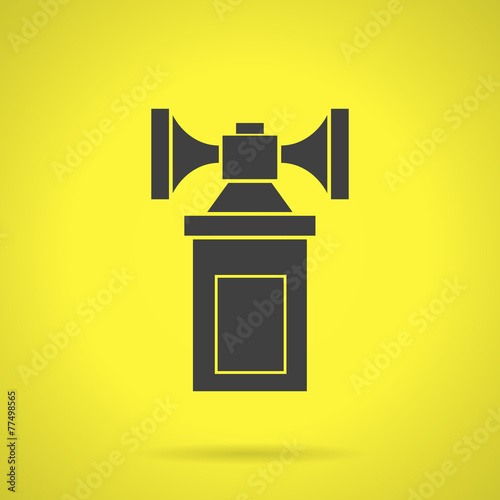 Black air horn flat vector icon