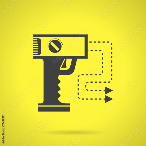 Black stun gun flat vector icon
