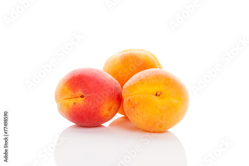 Delicious apricots isolated.
