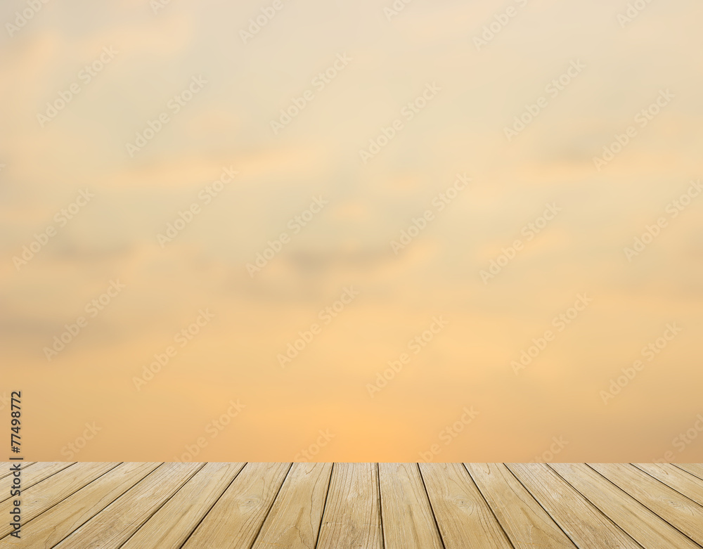 blur,The morning sky at sunrise Backgrounds and Wood Floor