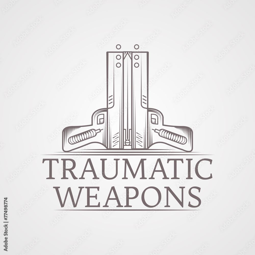 Abstract vector illustration of traumatic weapons