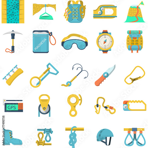 Obraz na płótnie Colored icons vector collection for rock climbing w salonie