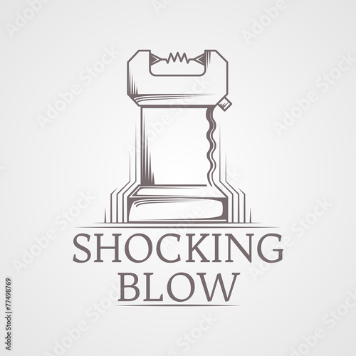 Abstract vector illustration of taser icon with text