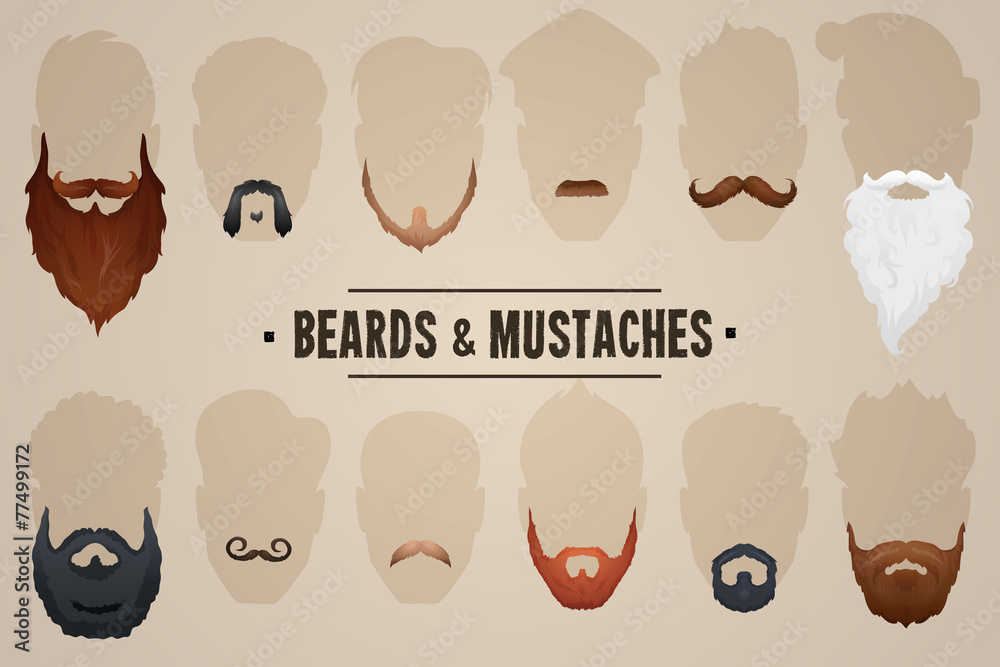 Beards and mustaches Stock Vector | Adobe Stock