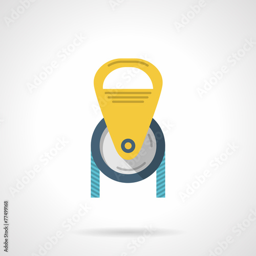 Color pulley flat vector icon