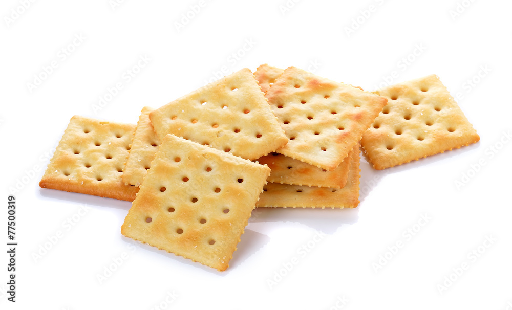 Cracker on white background Cracker on white background