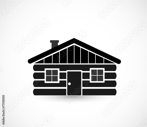 Wood log house icon vector