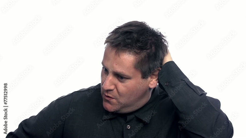 Concerned man try to find the right idea Concerned man try to find the right idea