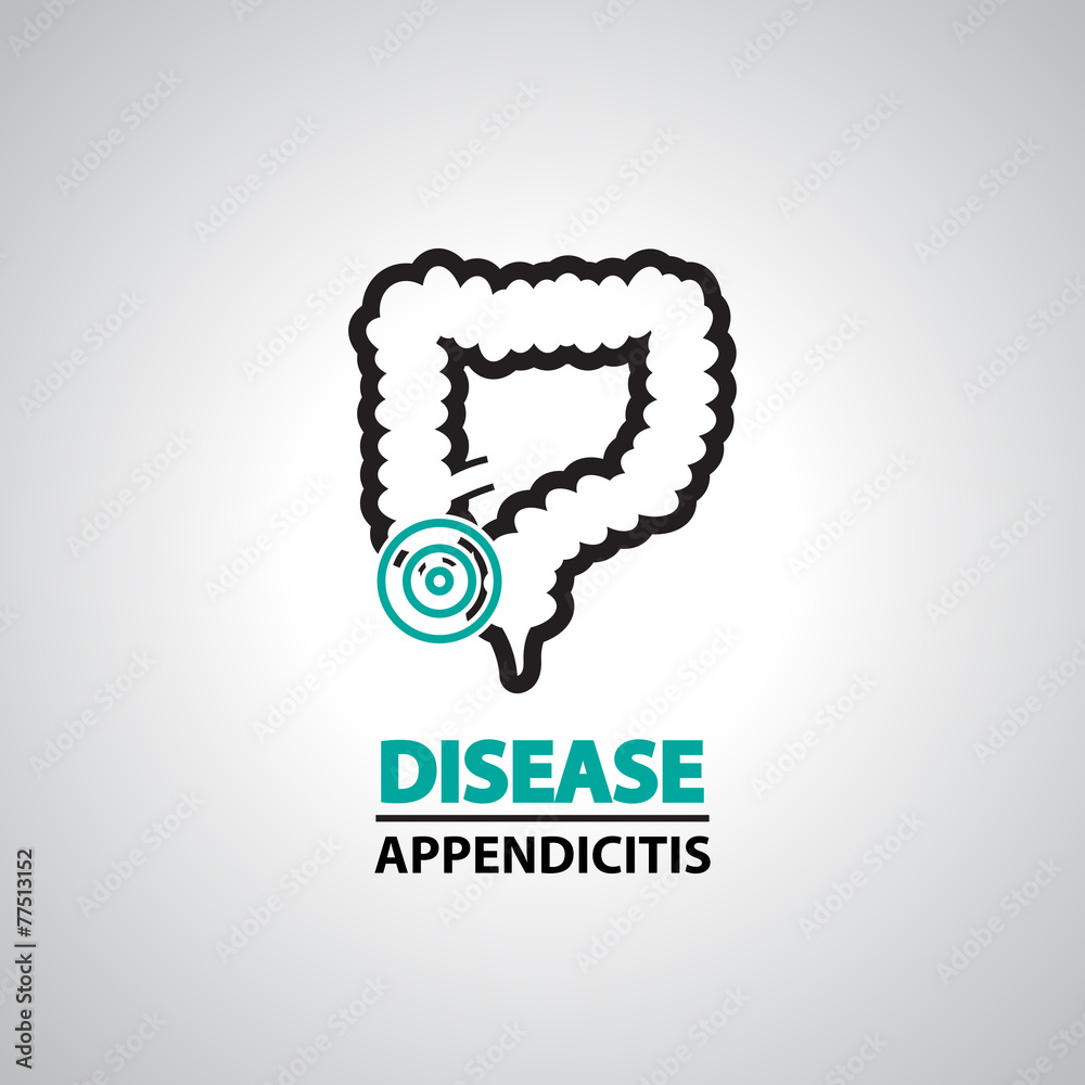 Appendicitis icons and symbol Appendicitis icons and symbol