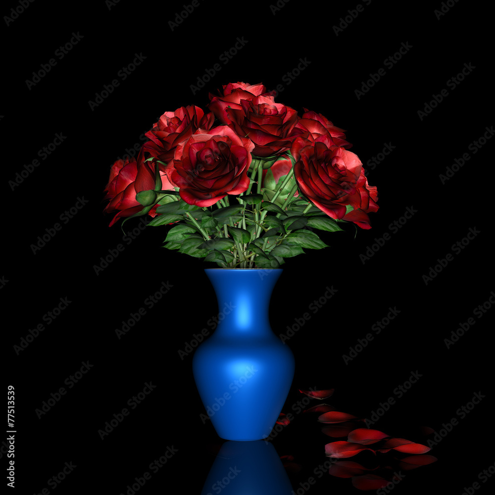 custom made wallpaper toronto digitalRed Rose and blue pot