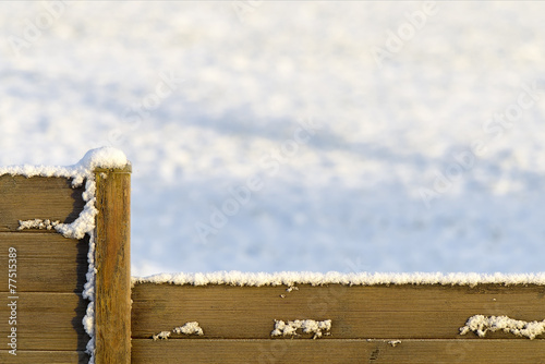 wooden board and snow