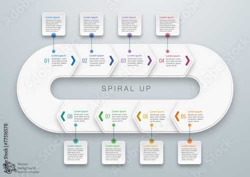 Infographics Vector Background #Spiral up, 8-Step Process