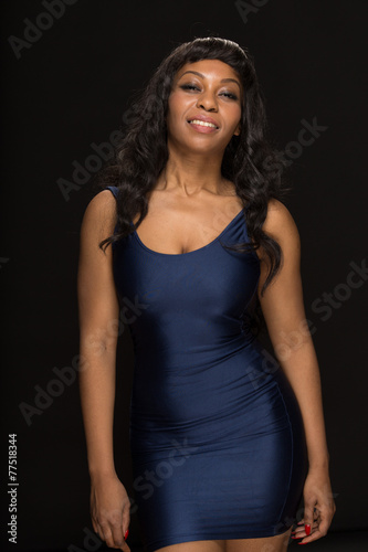 African American black woman smile happy face portrait