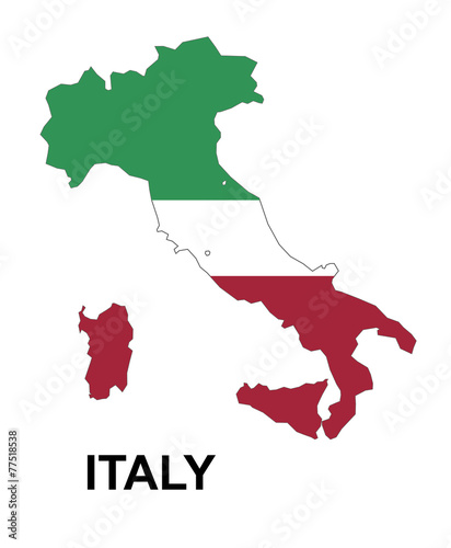 Italy map with flag, italy vector, map vector, flag #77518538
