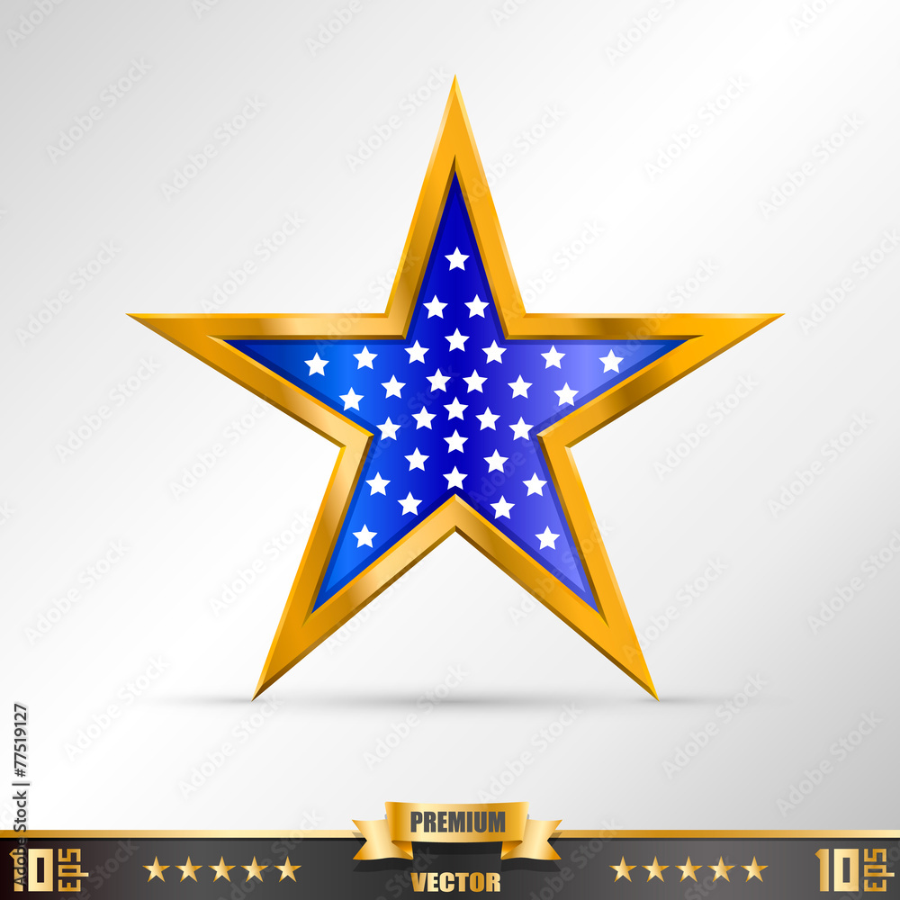Obraz premium Gold Star label