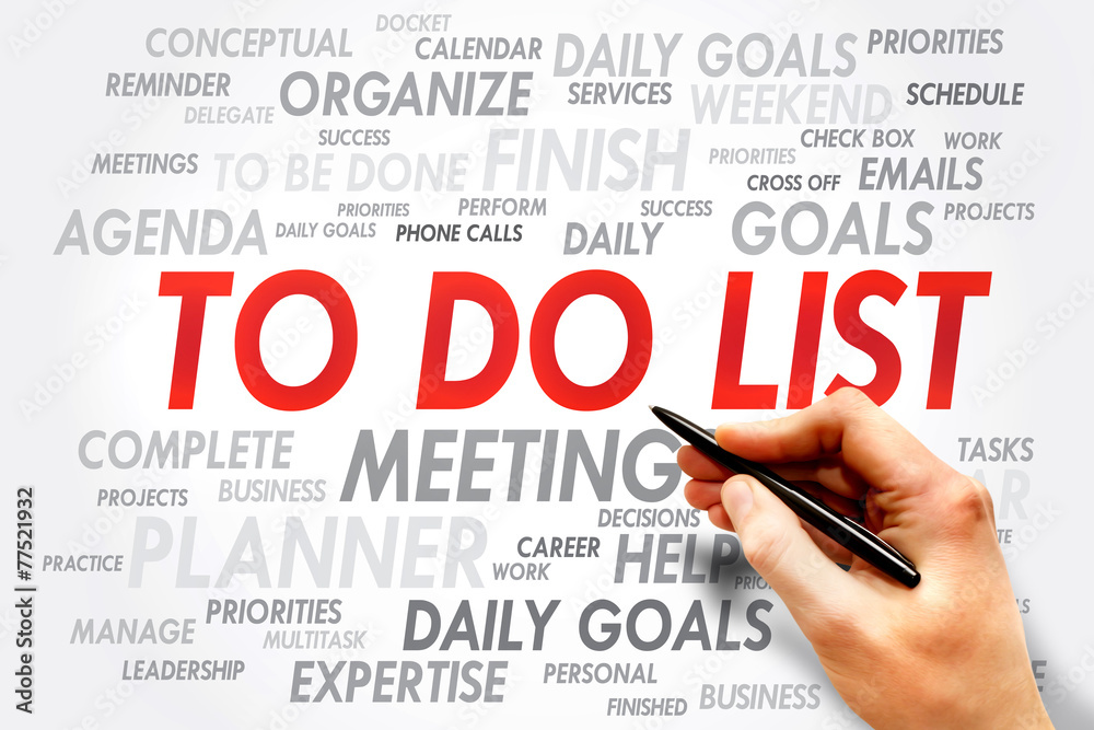 TO DO LIST word cloud, business concept TO DO LIST word cloud, business concept