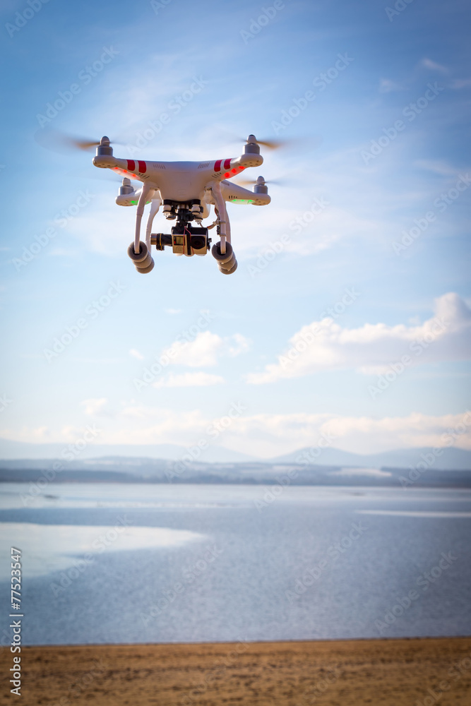 Drone flying - obrazy, fototapety, plakaty 