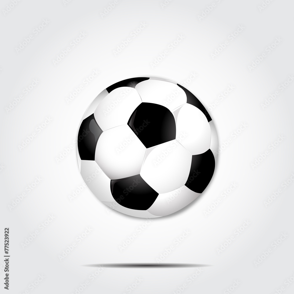 Obraz premium Soccer ball with shadow on a gray background vector