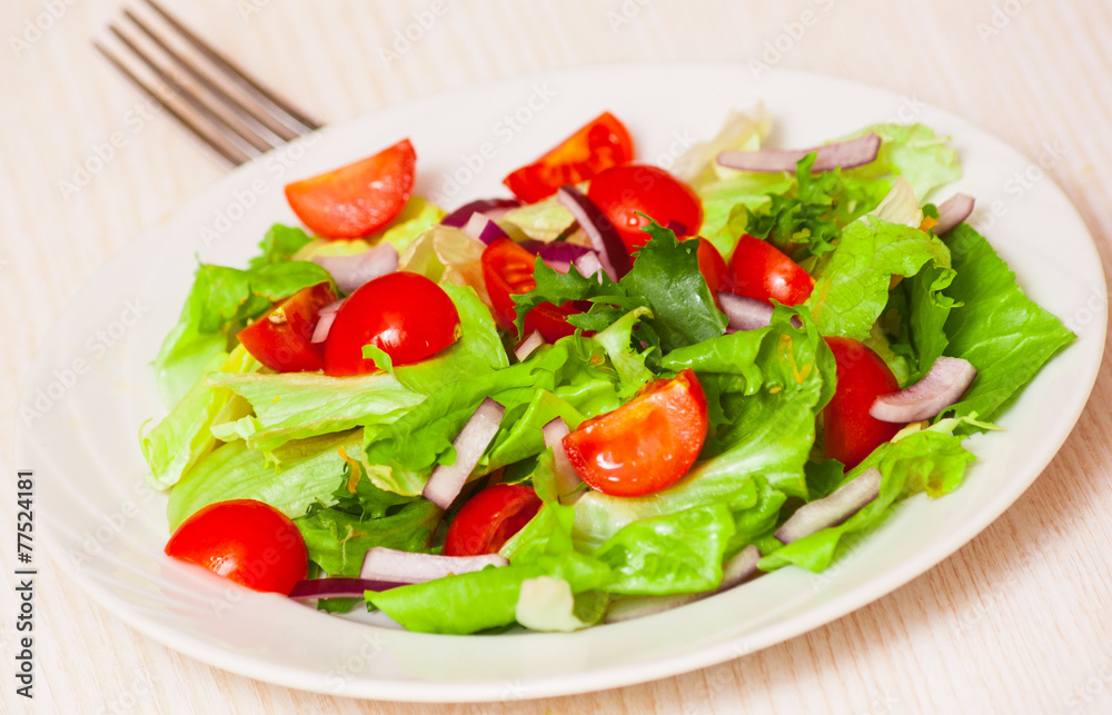 fresh salad with cherry tomatoes
