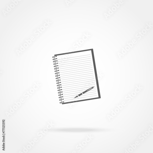 Icon notebook and pen