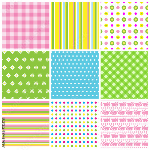 Easter seamless patterns