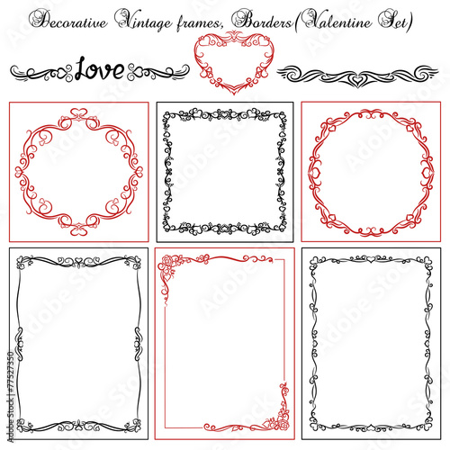 Set of vintage borders and frames