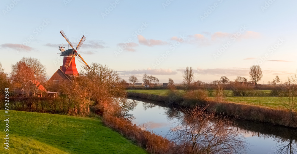 Fototapeta premium Greetsiel, traditional Windmill