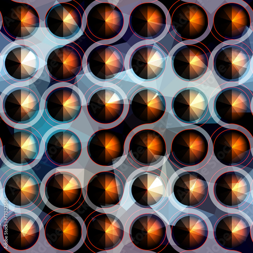 Pattern of connected balls on geometric abstract background