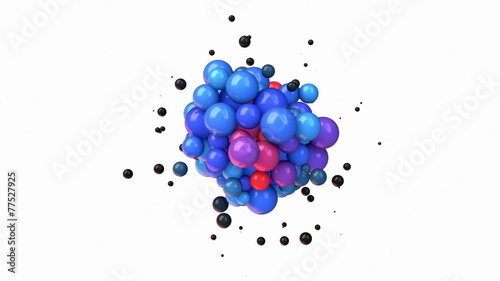 Colorful balls on white background.Alpha matte