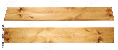 Colored pine wood board plank isolated © exopixel