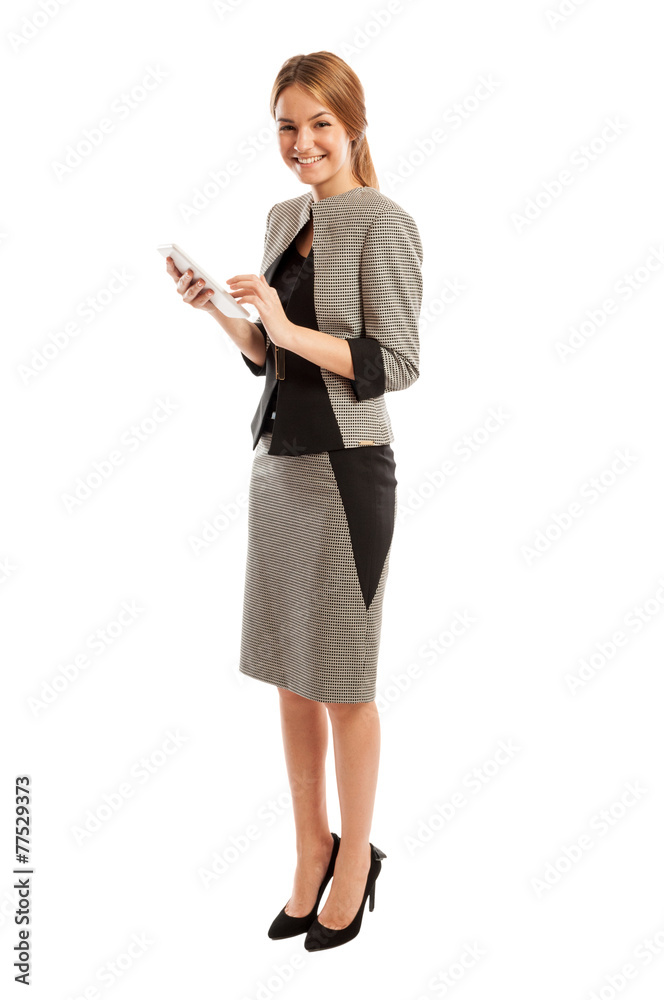 Smiling businesswoman holding a tablet Smiling businesswoman holding a tablet