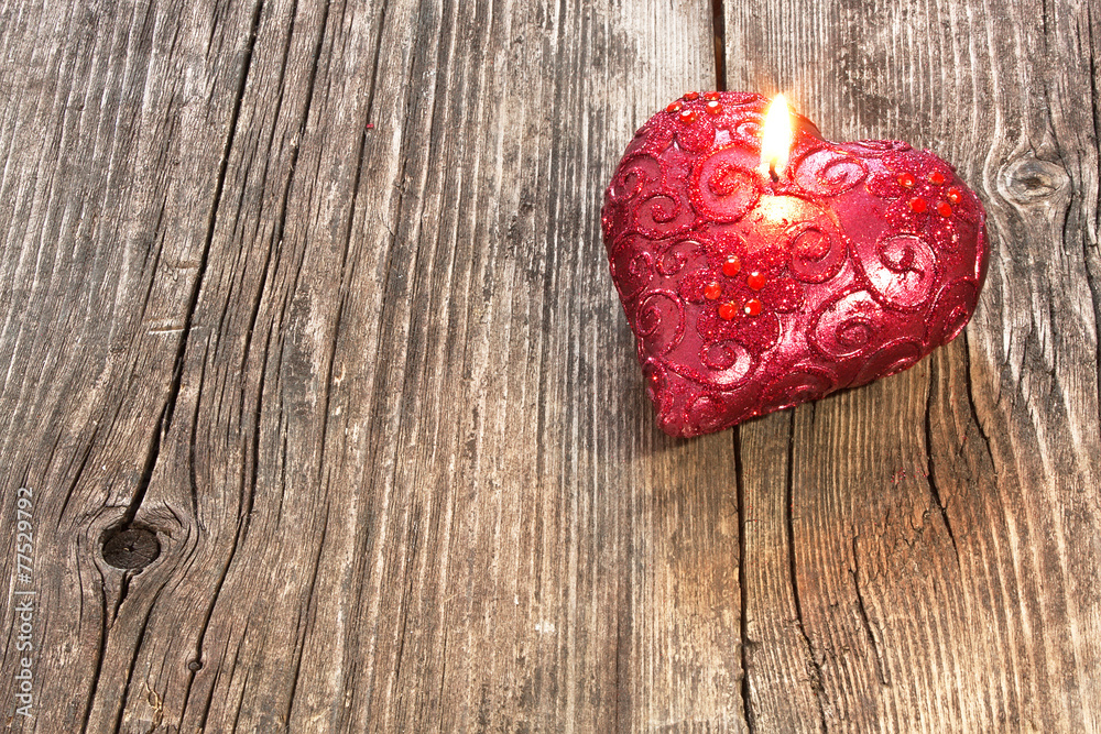 Red heart shaped candle Red heart shaped candle