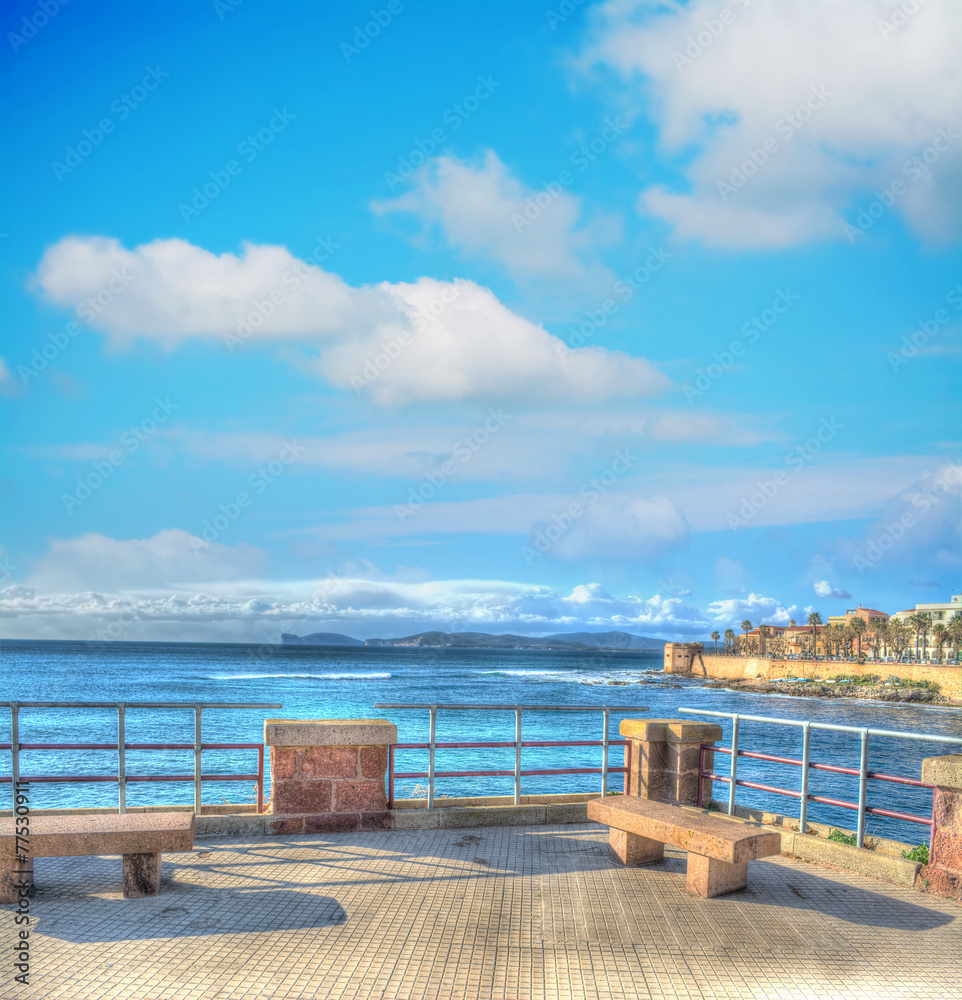 Fototapeta premium Alghero coastline seen from the promenade