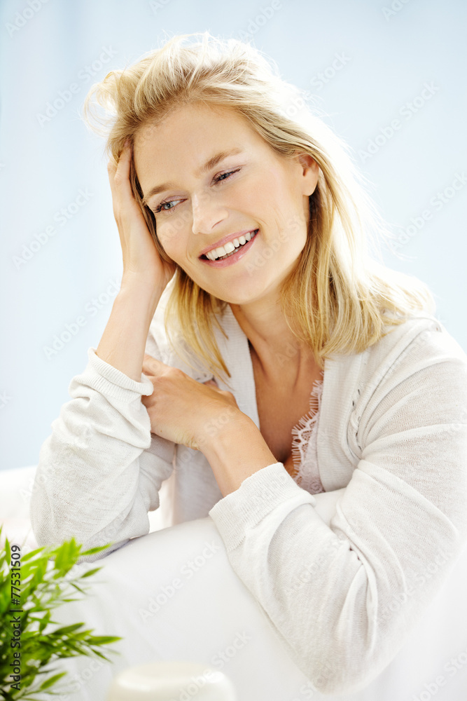 Sitting Happy Woman Sitting Happy Woman