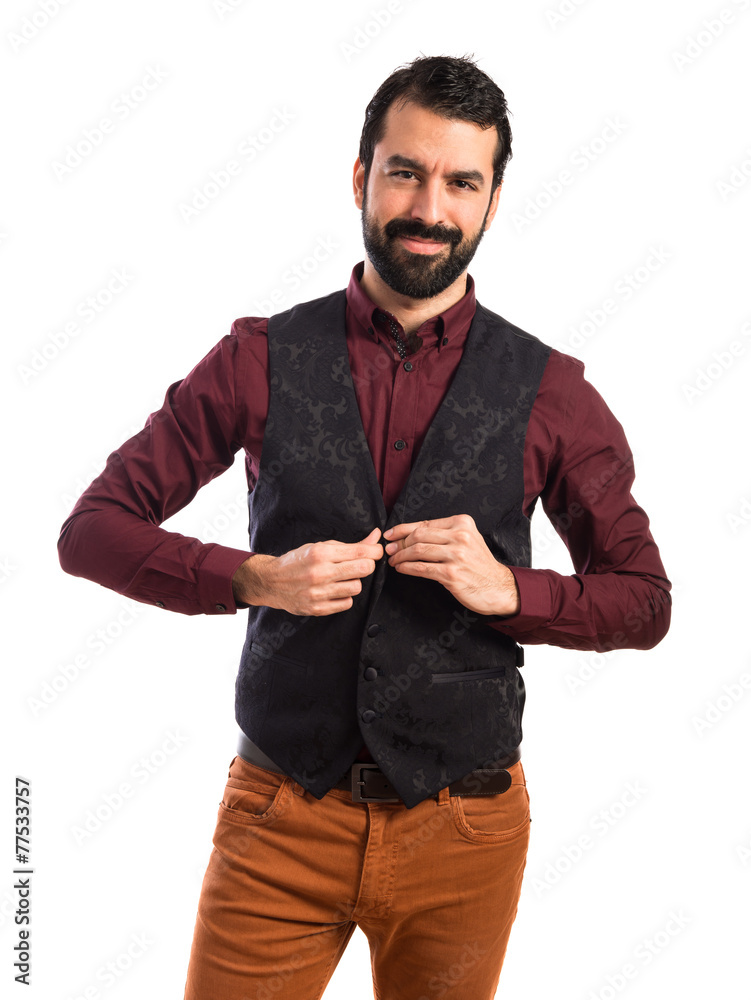 Elegant man wearing waistcoat Elegant man wearing waistcoat