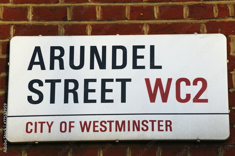 Arundel Street london road sign