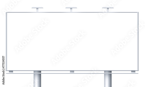 Blank billboard isolated on white background