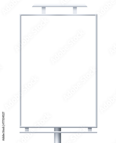 Blank billboard isolated on white background