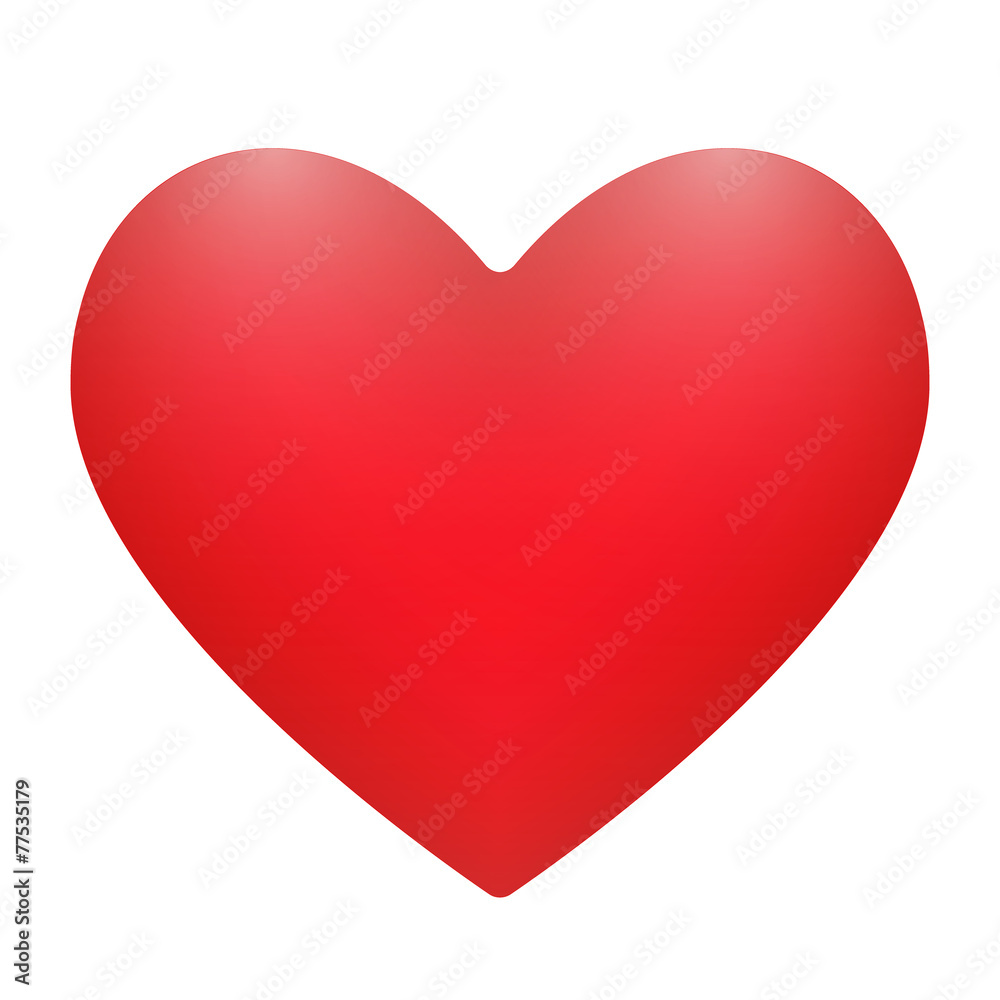 Rotes Herz auf weißem Hintergrund