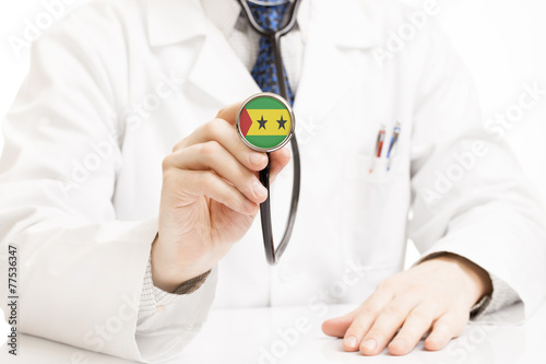 Stethoscope with flag series - Sao Tome and Principe photo