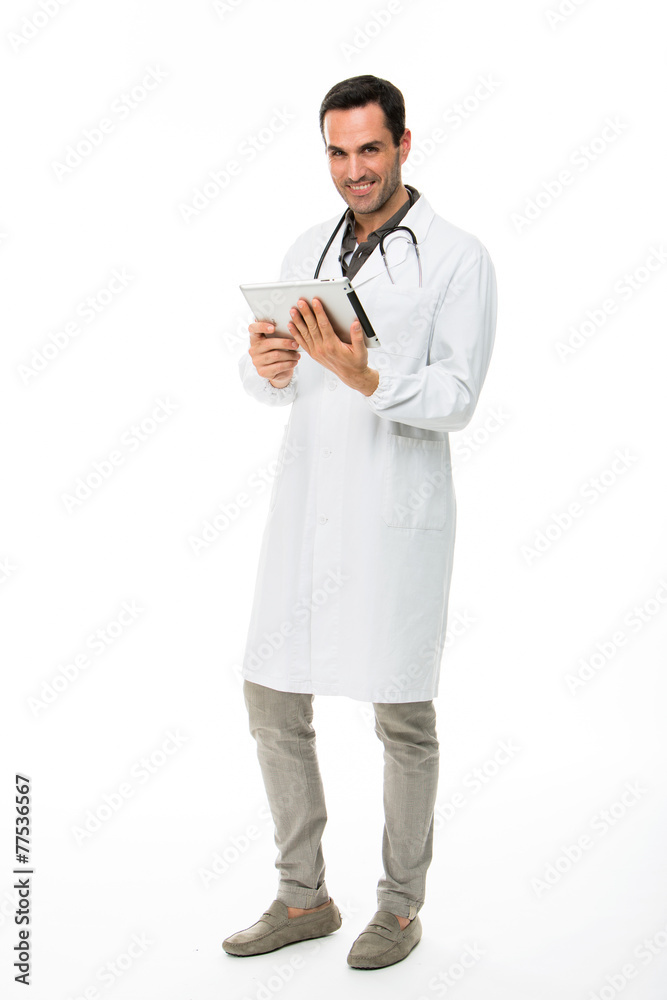 male doctor with stethoscope and digital tablet male doctor with stethoscope and digital tablet