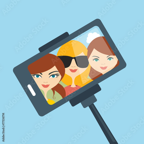 Selfie set photo illustration.