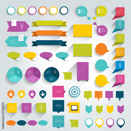 Collections of infographics flat design elements.